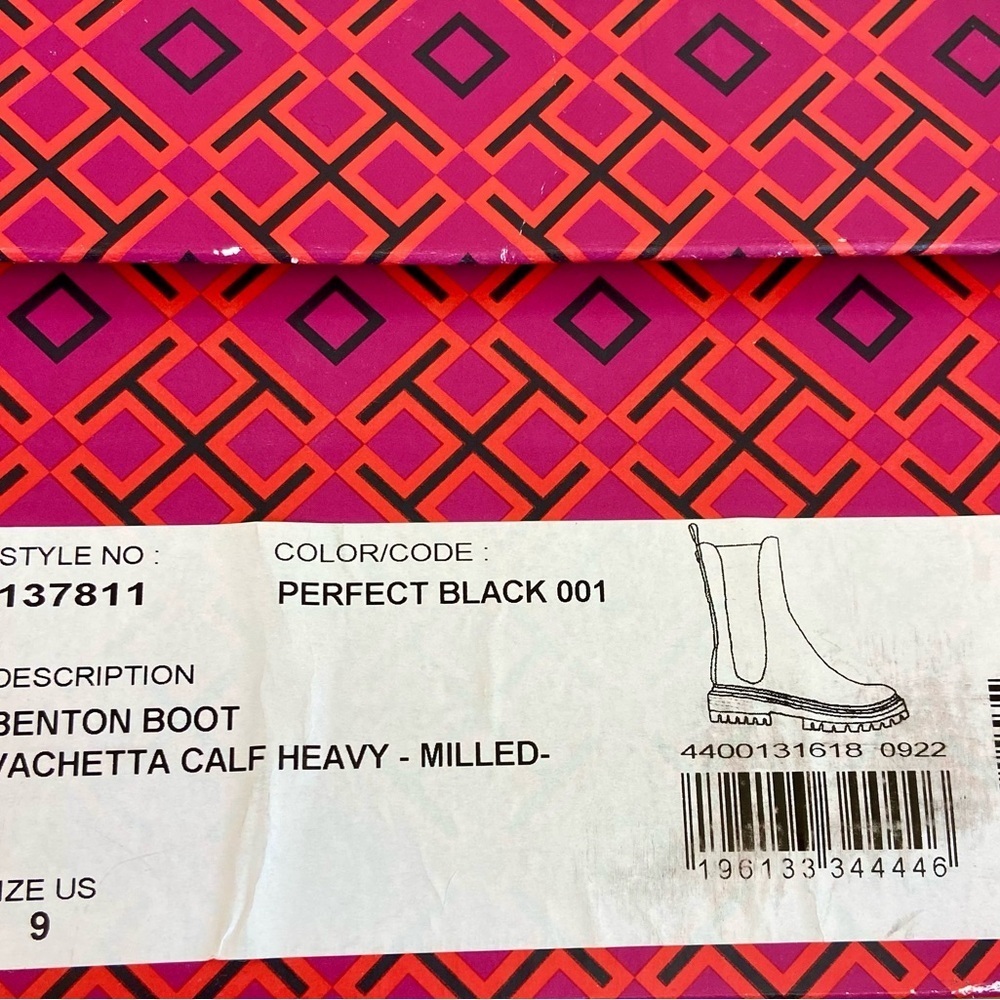TORY BURCH REVOLVE Black Mid-Calf Leather Boots - Picture 13 of 15